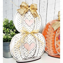Load image into Gallery viewer, Sweater Weather Fall Pumpkin Shelf Sitters SVG File | Laser Cut File | Stacked Pumpkins SVG | Fall Pumpkin laser Cut File
