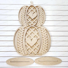 Load image into Gallery viewer, Sweater Weather Fall Pumpkin Shelf Sitters SVG File | Laser Cut File | Stacked Pumpkins SVG | Fall Pumpkin laser Cut File