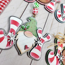 Load image into Gallery viewer, Candy Cane Joy Christmas Ornament Bundle SVG File | Laser Cut File | Gingerbread svg | Snowman svg | Gnome svg | Reindeer svg