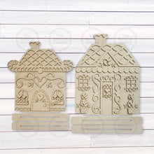 Load image into Gallery viewer, Gingerbread House Shelf Sitters SVG File | Laser Cut File | Gingerbread SVG | Christmas laser Cut File | Gingerbread Icing | Peppermints