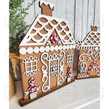 Load image into Gallery viewer, Gingerbread House Shelf Sitters SVG File | Laser Cut File | Gingerbread SVG | Christmas laser Cut File | Gingerbread Icing | Peppermints