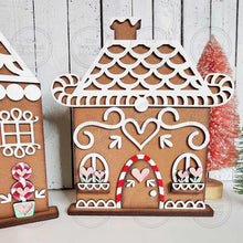 Load image into Gallery viewer, Gingerbread House Shelf Sitters SVG File | Laser Cut File | Gingerbread SVG | Christmas laser Cut File | Gingerbread Icing | Peppermints