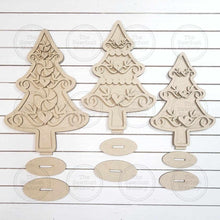 Load image into Gallery viewer, Standing Gingerbread Christmas Tree Trio Christmas SVG File | Laser Cut File | Christmas SVG | Christmas Tree SVG | Gingerbread Christmas