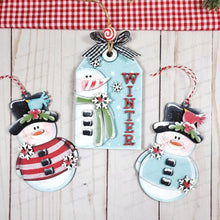 Load image into Gallery viewer, Frosty Friends Snowman Christmas Ornament Bundle SVG File | Laser Cut File | Christmas Ornament SVG | Gift Card SVG | Snowman Ornaments
