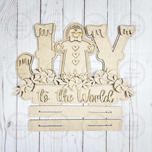 Load image into Gallery viewer, Gingerbread Joy Shelf Sitter Standing Sign File SVG | Laser Cut File | Gingerbread SVG | Christmas Word Art Svg | Joy to the World SVG