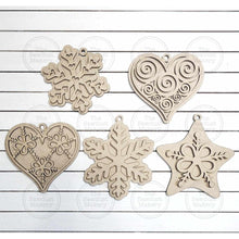 Load image into Gallery viewer, Gingerbread Cookie Christmas Ornament Bundle SVG File | Laser Cut File | Gingerbread svg | Gingerbread Cookie Christmas Ornaments
