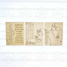 Load image into Gallery viewer, Oh Deer Christmas Trio Sign Bundle Laser Cut File | Interchangeable Frame | Christmas Sign Inserts | 5" x 6.25" signs | Reindeer SVG