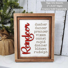 Load image into Gallery viewer, Oh Deer Christmas Trio Sign Bundle Laser Cut File | Interchangeable Frame | Christmas Sign Inserts | 5" x 6.25" signs | Reindeer SVG