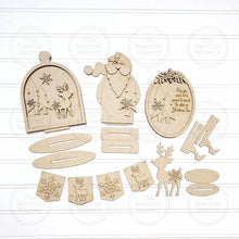 Load image into Gallery viewer, Christmas Eve Decor Set Tiered Tray Display SVG File | Laser Cut File | Santa SVG | Reindeer SVG | Christmas Eve svg | Santa
