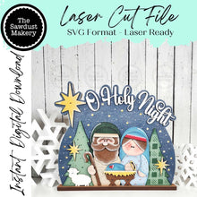 Load image into Gallery viewer, Nativity Light up Shelf Sitter Standing Sign File SVG | Christmas Laser Cut File | Christmas Mantle decor | Nativity Svg | Christmas svg