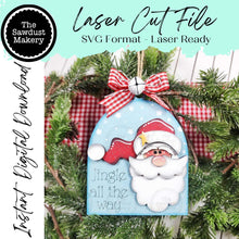 Load image into Gallery viewer, Arched Santa Christmas Ornament SVG File | Laser Cut File | Christmas Ornament | Ornament SVG | Jingle all the way SVG | Personalized
