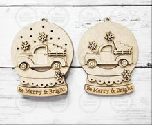 Load image into Gallery viewer, Christmas Truck Lighted Snow Globe Ornament SVG File | Laser Cut File | Fairy Light Ornament svg | Ornament SVG | Winter svg