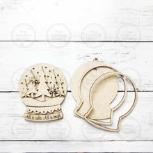 Load image into Gallery viewer, Winter Trees Lighted Snow Globe Ornament SVG File | Laser Cut File | Fairy Light Ornament svg | Ornament SVG | Winter svg