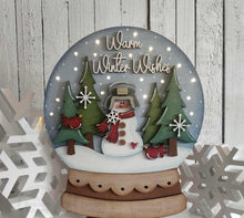 Load image into Gallery viewer, Snowman Snow Globe Light up Door Hanger Sign File SVG | Christmas Laser Cut File | Winter Door Hanger | Snowman Svg | Winter svg
