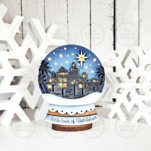 Load image into Gallery viewer, Bethlehem Lighted Snow Globe Ornament SVG File | Laser Cut File | Fairy Light Ornament svg | Ornament SVG | Nativity svg