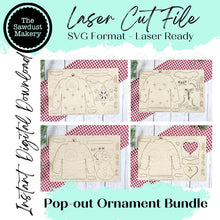 Load image into Gallery viewer, Winter Sweaters Pop-Out Christmas Ornament SVG File | Laser Cut File | Christmas Ornament SVG | DIY Ornament Bar svg