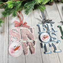 Load image into Gallery viewer, Snowman Word Ornament Bundle Christmas Ornament SVG File | Laser Cut File | Christmas Ornament SVG | Snowman Ornament svg | Snowman SVG