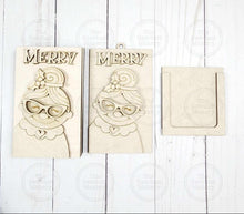 Load image into Gallery viewer, Mrs Claus Shelf Sitter and Ornament Gift Card Holder Laser Cut File | Christmas Ornaments | Laser SVG File | Christmas Gift | Gift Tag SVG