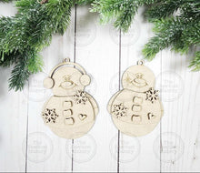 Load image into Gallery viewer, Roly Poly Snowman Christmas Ornament Bundle SVG File | Laser Cut File | Christmas Ornament SVG | Gift Card SVG | Snowman Ornaments