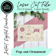 Load image into Gallery viewer, Tractor Pop-Out Christmas Ornament SVG File | Laser Cut File | Christmas Ornament SVG | DIY Ornament Bar svg