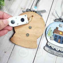 Load image into Gallery viewer, Happy Holiday Home Lighted Snow Globe Ornament SVG File | Laser Cut File | Fairy Light Ornament svg | Ornament SVG | Prim Home svg