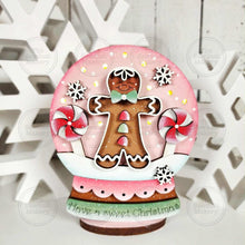 Load image into Gallery viewer, Gingerbread Kisses Christmas Lighted Snow Globe Ornament SVG File | Laser Cut File | Fairy Light Ornament svg | Ornament SVG