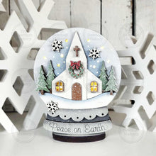 Load image into Gallery viewer, Christmas Church Lighted Snow Globe Ornament SVG File | Laser Cut File | Fairy Light Ornament svg | Ornament SVG | Winter svg