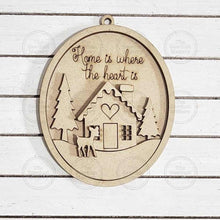 Load image into Gallery viewer, Winter Cabin Ornament SVG File | Laser Cut File | Christmas Ornament Kit | Ornament SVG | Winter | Christmas SVG Personalized