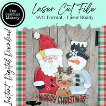 Load image into Gallery viewer, Christmas Friends Shelf Sitter and Door Hanger Bundle SVG File | Laser Cut File | Christmas SVG | Santa svg | Reindeer svg | Snowman svg