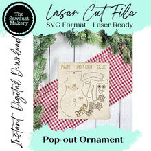 Load image into Gallery viewer, Frosty Snowman Pop-Out Christmas Ornament SVG File | Laser Cut File | Christmas Ornament SVG | DIY Ornament Bar svg