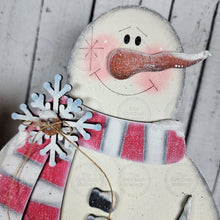 Load image into Gallery viewer, Winter Snowman Standing Shelf Sitter SVG File | Laser Cut File | Standing Snowman SVG | Snowman Shelf Sitter | Winter Snowman SVG