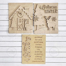 Load image into Gallery viewer, Oh Deer Christmas Trio Sign Bundle Laser Cut File | Interchangeable Frame | Christmas Sign Inserts | 5" x 6.25" signs | Reindeer SVG