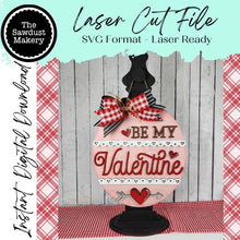 Load image into Gallery viewer, Be My Valentine Door Hanger SVG Laser File | Valentine Laser Cut File | Laser Cut SVG | Valentine Door Hanger