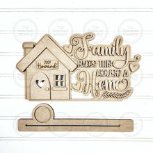 Load image into Gallery viewer, Family Home Word Art Votive Shelf Sitters SVG File | Laser Cut File | Family SVG | Home laser File | Votive Holder | Farmhouse Family SVG