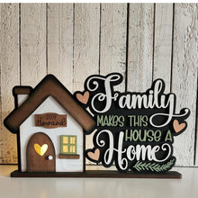 Load image into Gallery viewer, Family Home Word Art Votive Shelf Sitters SVG File | Laser Cut File | Family SVG | Home laser File | Votive Holder | Farmhouse Family SVG
