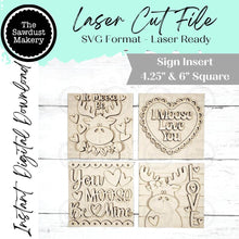 Load image into Gallery viewer, Valentine Moose Love Sign Bundle | Laser Cut File | Interchangeable Frame | Valentine Sign Inserts | Valentine Moose SVG