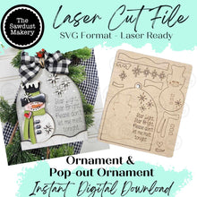 Load image into Gallery viewer, Starlight Starbright Snowman Ornament & Pop Out Ornament Bundle SVG File | Laser Cut File | Pop-Out Christmas Ornament SVG | Snowman Svg
