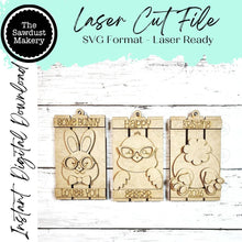 Load image into Gallery viewer, Easter Pallet Basket Tag Gift Card Holder Bundle Laser Cut SVG File | Easter Ornament SVG | Gift Card Bundle SVG | Easter Gifts