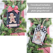 Load image into Gallery viewer, Gingerbread Personalized Cookie Sheet Ornament SVG File | Laser Cut File | Christmas Ornament SVG | Ornament SVG | Gingerbread Ornament svg