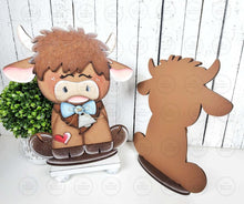 Load image into Gallery viewer, Highland Cow Shelf Sitter SVG | Laser Cut File | Farmhouse Cow Decor | Layered SVG Design | Country Farmhouse Decor