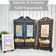 Load image into Gallery viewer, Add-on Frog Cottage Cabinet Insert SVG | Laser Cut File | Cottage Cabinet Shelf Sitter | Seasonal Insert | Interchangeable Decor