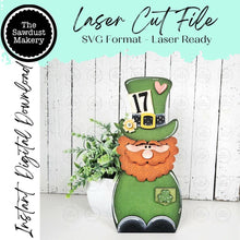Load image into Gallery viewer, Standing Mr. St. Patrick Leprechaun SVG File | Lucky | Laser Cut File | St. Patrick's Day SVG File | SVG | Lucky | Leprechaun Shelf Sitter