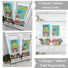 Load image into Gallery viewer, Add-on Frog Cottage Cabinet Insert SVG | Laser Cut File | Cottage Cabinet Shelf Sitter | Seasonal Insert | Interchangeable Decor