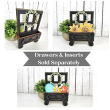 Load image into Gallery viewer, Farmhouse Cow Cottage Drawer Insert SVG | Laser Cut File | Cottage Drawer Shelf Sitter | Seasonal Insert | Interchangeable Decor