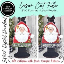 Load image into Gallery viewer, Prim Santa Stop Here Door Hanger Bundle SVG File | Laser Cut File | Christmas SVG | Santa svg | Prim Christmas Decor | Rustic Santa