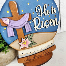 Load image into Gallery viewer, He is Risen Snow Globe Light up Shelf Sitter | Standing Sign File SVG | Laser Cut File | Easter Mantle decor | Religious Easter Svg