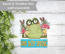 Load image into Gallery viewer, Add-on for Interchangeable Window Box | Frog Hop into Spring Window Box Insert SVG | Laser Cut File | Window Box Shelf Sitter