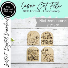 Load image into Gallery viewer, Spring Flowers Mini Arch Sign Set SVG Sign Bundle | Seasonal Interchangeable Mini Sign Bundle | SVG Laser Cut File | Boho Signs