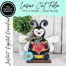 Load image into Gallery viewer, Bee Kind Honey Bee Shelf Sitter Standing Sign File SVG | Bee Laser Cut File | Honey Bee Mantle SVG | Bee Shelf Sitter