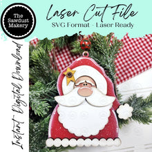 Load image into Gallery viewer, Prim Santa Ornament SVG File | Laser Cut File | Santa Christmas Ornament SVG | Ornament SVG | Santa Claus Laser Svg